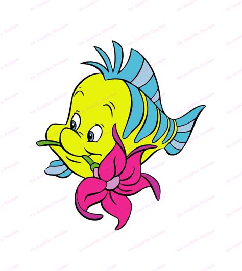 Flounder Little Mermaid Drawing at PaintingValley.com | Explore collection of Flounder Little ...