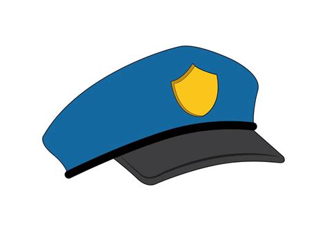 Cartoon police hat with gold badge vector. Vector illustration of police hat 5721413 Vector Art ...