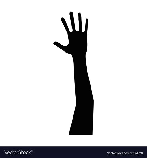 Hand up silhouette icon Royalty Free Vector Image