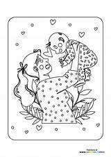 Mom and Baby  Coloring Pages For Kids sketch template
