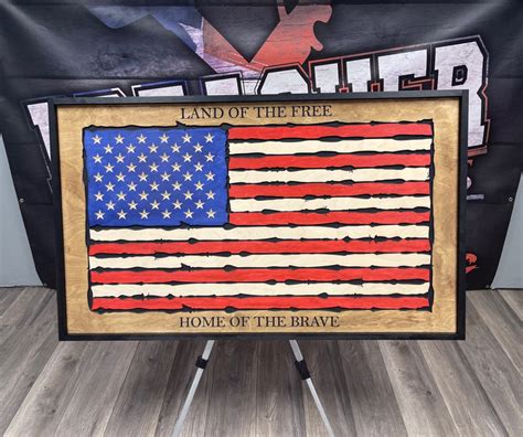 Land Of The Free, Home Of The Brave Wood Flag – Breacher Rustics- Stand For Something