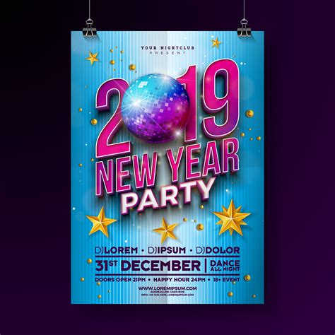 New Year Party Celebration Poster 336405 Vector Art at Vecteezy