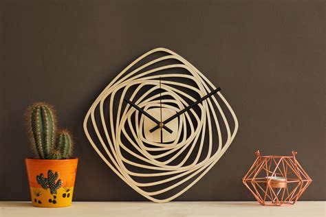 Unique wall clock Modern clocks Geometric clock Wooden wall | Etsy