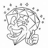 Premium Vector  Coloring Illustration Of cartoon Happy diamond sketch template