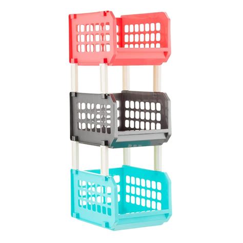 Stacking Storage Bins Pkg/3 | Storage bins, Stackable storage bins, Stackable storage