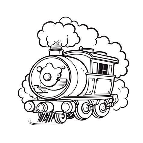 Steam Train Clip Art Black And White