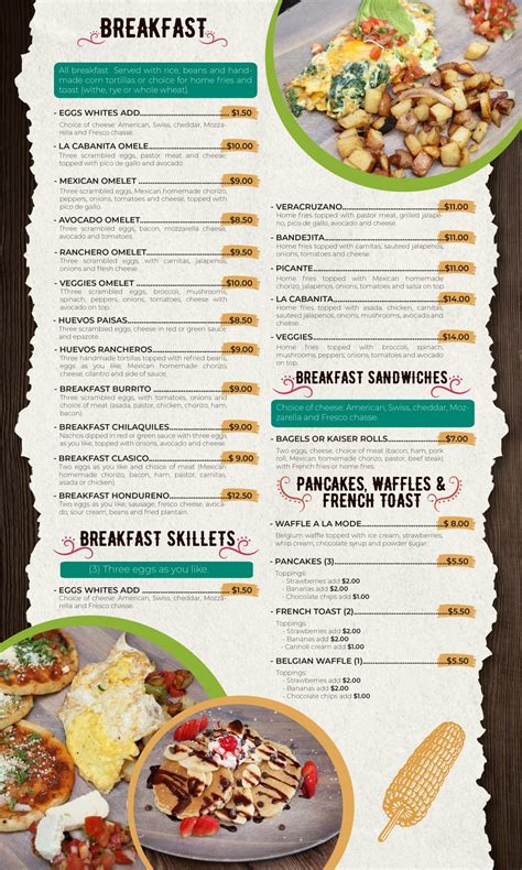 Authentic Mexican Food Menu