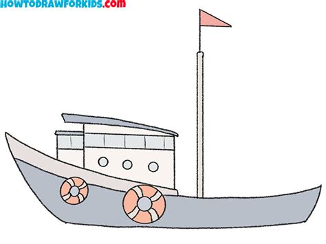 How to Draw a Fishing Boat - Easy Drawing Tutorial For Kids