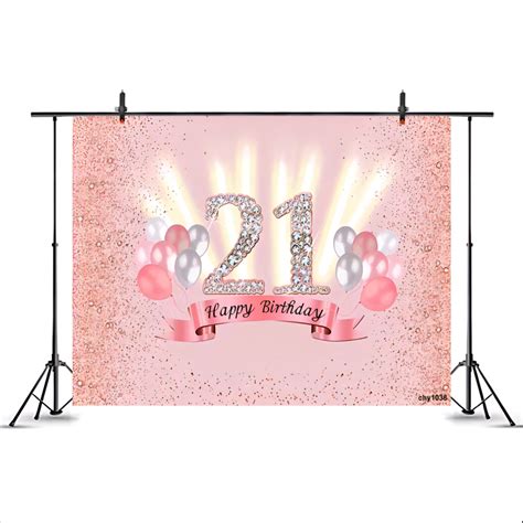 21st Birthday Backdrop21 Birthday Banner Girls Rose Golden - Etsy