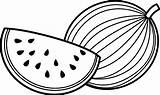 Printable Watermelon Coloring Page sketch template
