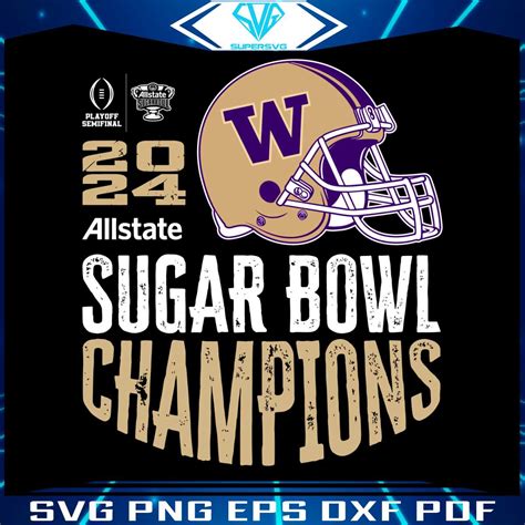 Washington Huskies Sugar Bowl Champions SVG