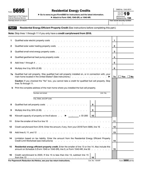 IRS Form 5695 - 2019 - Fill Out, Sign Online and Download Fillable PDF ...