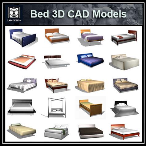 Bed 3D Cad Models – CAD Design | Free CAD Blocks,Drawings,Details