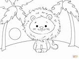 Cute lion coloring Page Free Printable Pages  sketch template