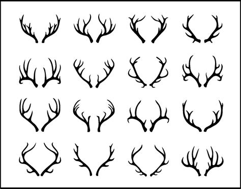 Antlers SVG Bundle, Deer Antlers Svg file for cricut, Antler Design Elements Vector image, clip ...