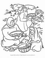 Manna Coloring Moses Pages Quail Bible Bread Heaven School Sunday  sketch template