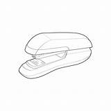 stapler In line Art Vector Style Isolated On White Background  sketch template