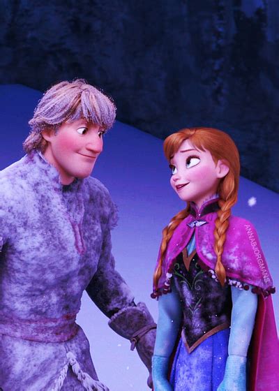 Anna & Kristoff-------- see that look in his eyes? he staring at Anna. While, she does not ...