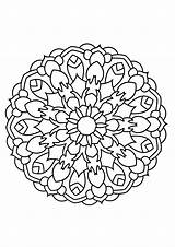 Mandala With Thick Lines  Coloring Pages For Kids sketch template