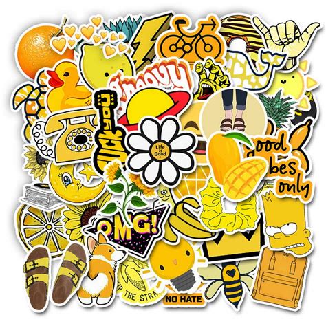 Buy kuou 50 Pcs Cute Vsco Aesthetic Stickers, Waterproof Cartoon Stickers Aesthetic Trendy ...