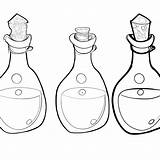 Cartoon Potion Bottles Coloring Page · Creative Fabrica sketch template
