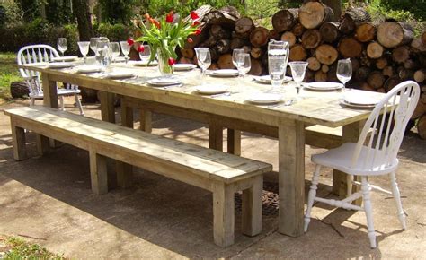 Large Rustic Wood Outdoor Dining Table - TheBestWoodFurniture.com