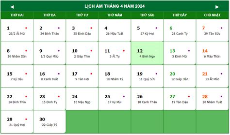 Tháng 4 có bao nhiêu ngày? Xem lịch âm dương tháng 4/2024