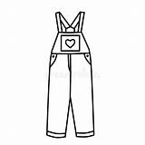 The Drawing Of Denim Overall For Coloring Page Kids Stock  sketch template