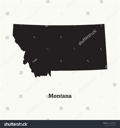 Outline Map Montana Isolated Vector Illustration Stock Vector (Royalty Free) 1203246265 ...