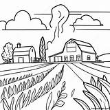 Scenic Farm Field With Crops Coloring Page  Pagescom sketch template