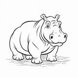 Hippo Color Sheets Free & Printable sketch template