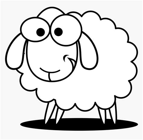 Sheep Clipart Foot - Sheep Clipart Black And White, HD Png Download - kindpng