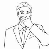 Hand Covering Mouth Drawing At GetDrawings  Free Download sketch template