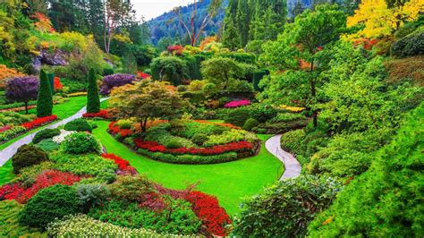 The Sunken Garden in Butchart Gardens, near Victoria on Vancouver ...