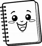 Spiral Notebook With Smiley Face Line Drawing Vector Illustration  sketch template