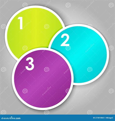 Set 3 of Numbered Round Stickers Stock Illustration - Illustration of ...