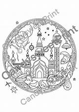 Masjid Islamic Coloring Page For Kids Mosque Moschee Islamische  sketch template
