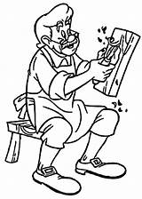 Pinocchio Gepetto shave coloring Page  Wecoloringpagecom sketch template