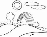 Hills Rainbow Coloring Page  Mitraland sketch template