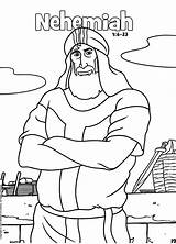 Nehemiah Books Of The Bible Coloring Kids Activity  sketch template