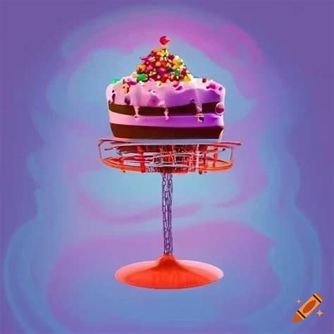 Birthday cake with disc golf theme on Craiyon