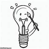 Light Bulb Painter Coloring Pages  For Kids – Smart Creative sketch template