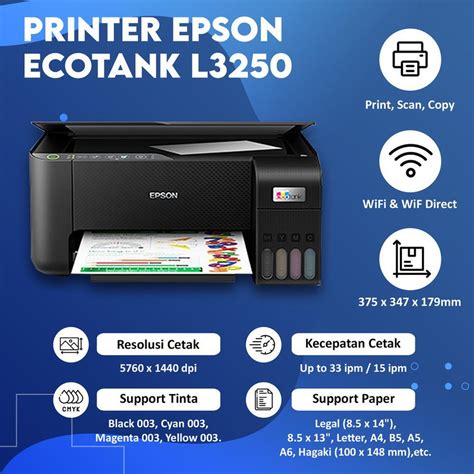 EPSON PRINTER ECOTANK L3250 WIFI A4