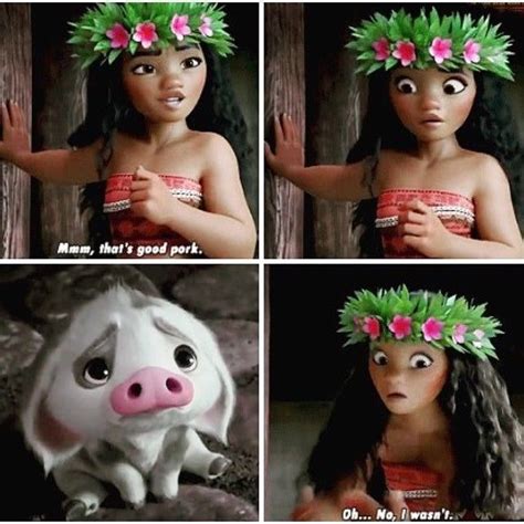 Poor Pua! (Instragram credit: moana_waialikii) | Disney movies, Disney moana, Funny disney memes