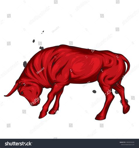 Large Muscular Bull Horns Hooves Vector Stock Vector (Royalty Free ...