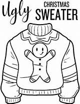 Ugly Christmas Sweater Printable Coloring Pages By HenRyCreated  TPT sketch template