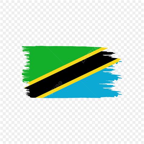 Brush Stroke Paint Vector Art PNG, Tanzania Flag Watercolor Stroke Paint Brush, Tanzania Flag ...