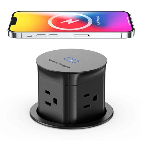 Buy Jgstkcity Pop Up Outlet with 15W Wireless Charger,4 Outlets 15A, Splash Resistant,3 inch ...
