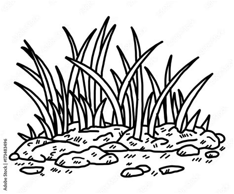 Grass Drawing Black And White