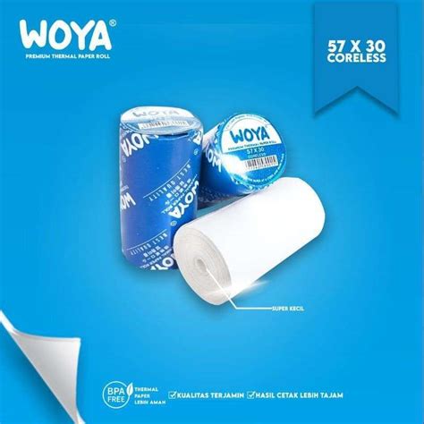 Jual Kertas Thermal Woya Kertas Struk Kasir Paper Roll Thermal Edc 57 X 30 Kertas Printer ...